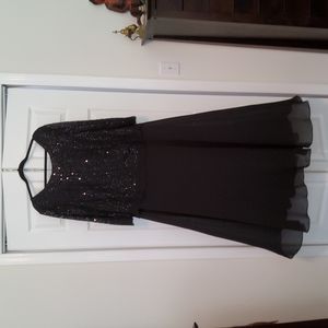 Formal Roaman's 24w black sequin lace chiffon dress worn once gorgeous